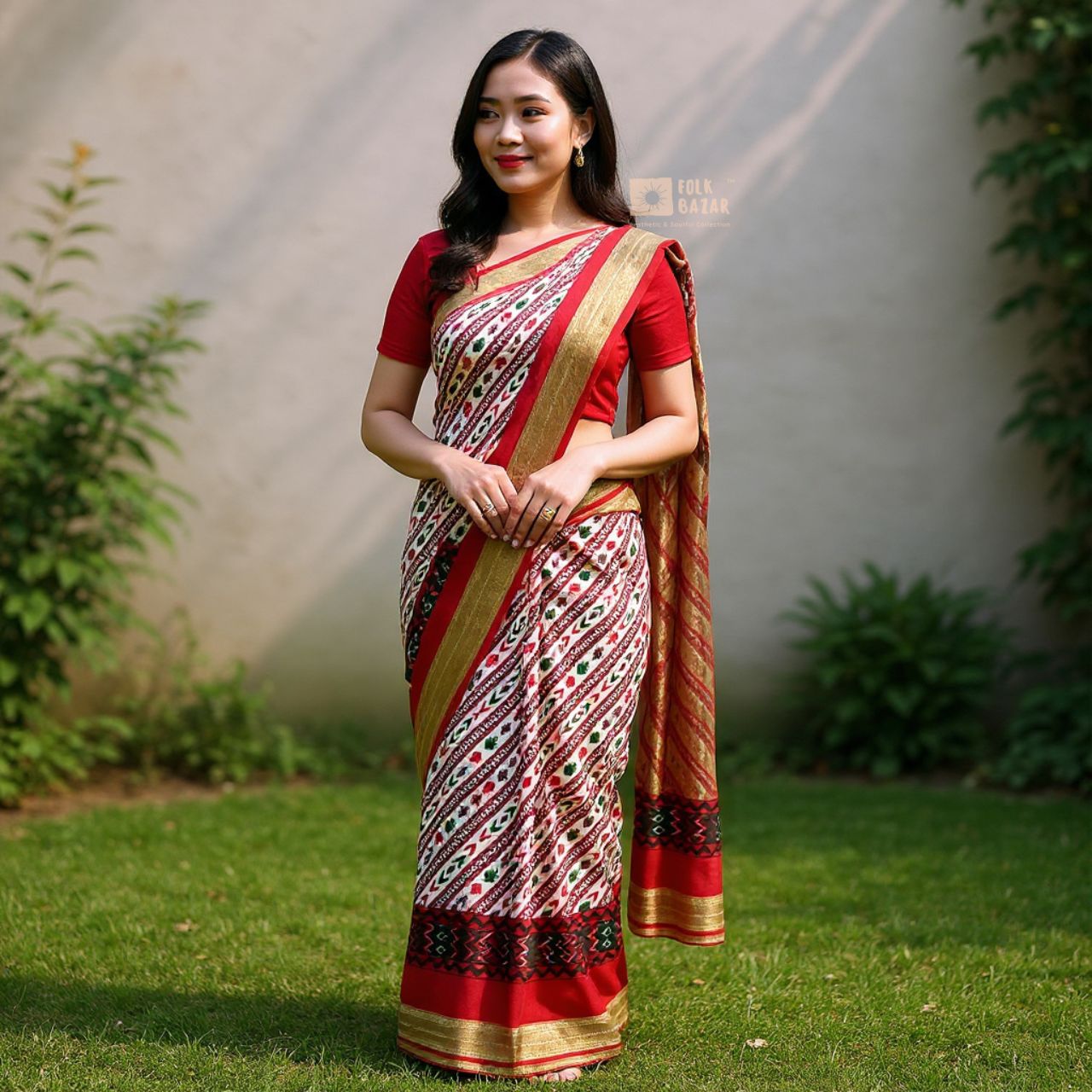 Dhaka Saree with Blouse
